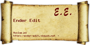 Ender Edit névjegykártya